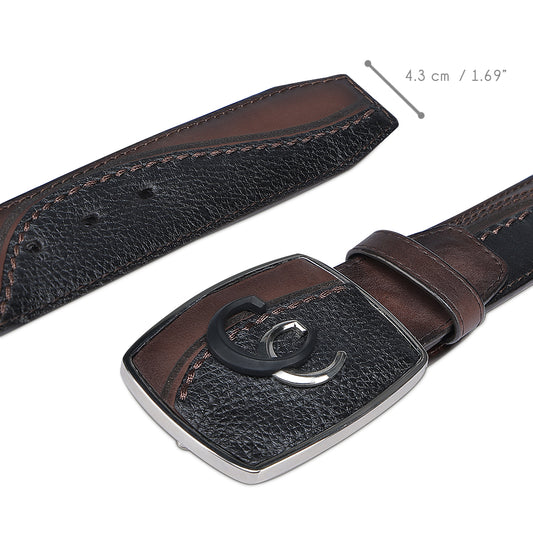 Chocolate & Black Deer Embroidery Belt