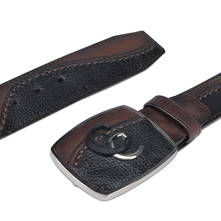 Chocolate & Black Deer Embroidery Belt