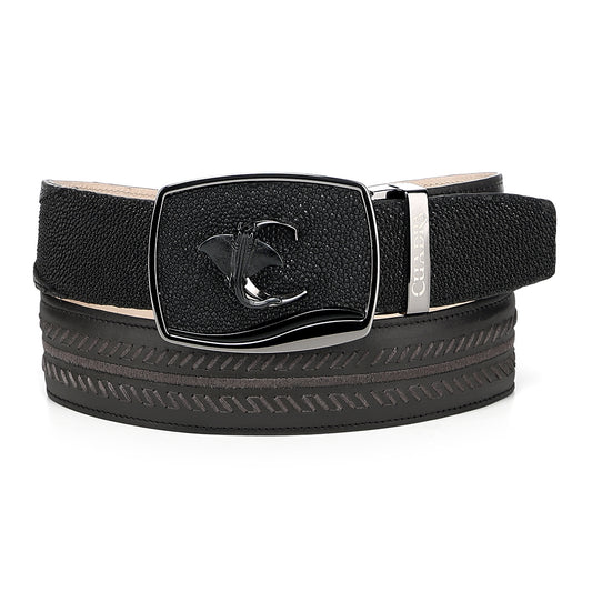 Cuadra Black Stingray Woven Belt BC475