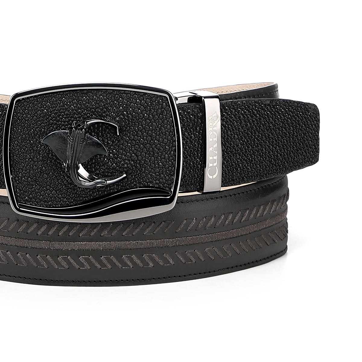 Cuadra Black Stingray Woven Belt BC475