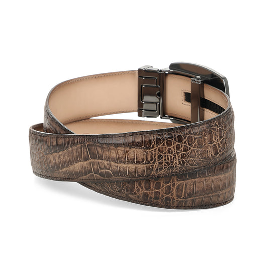 Cuadra MN Brown Caiman Stiching Belt BC480