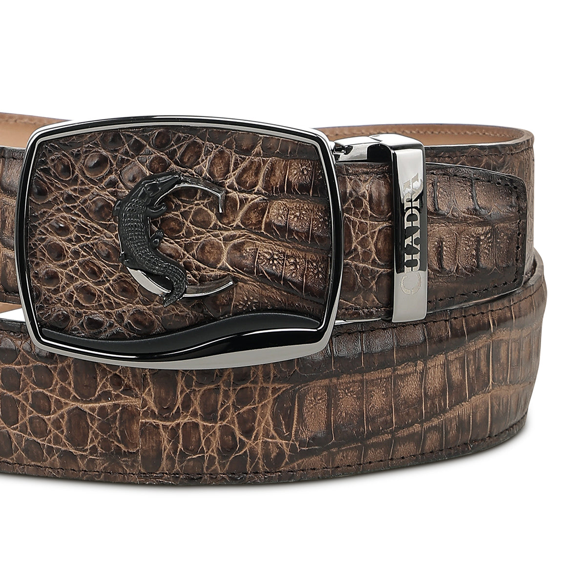 Cuadra MN Brown Caiman Stiching Belt BC480