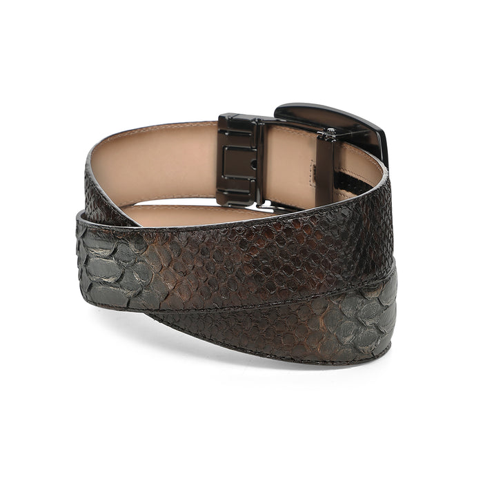 Cuadra Brown Python Woven Belt BC498