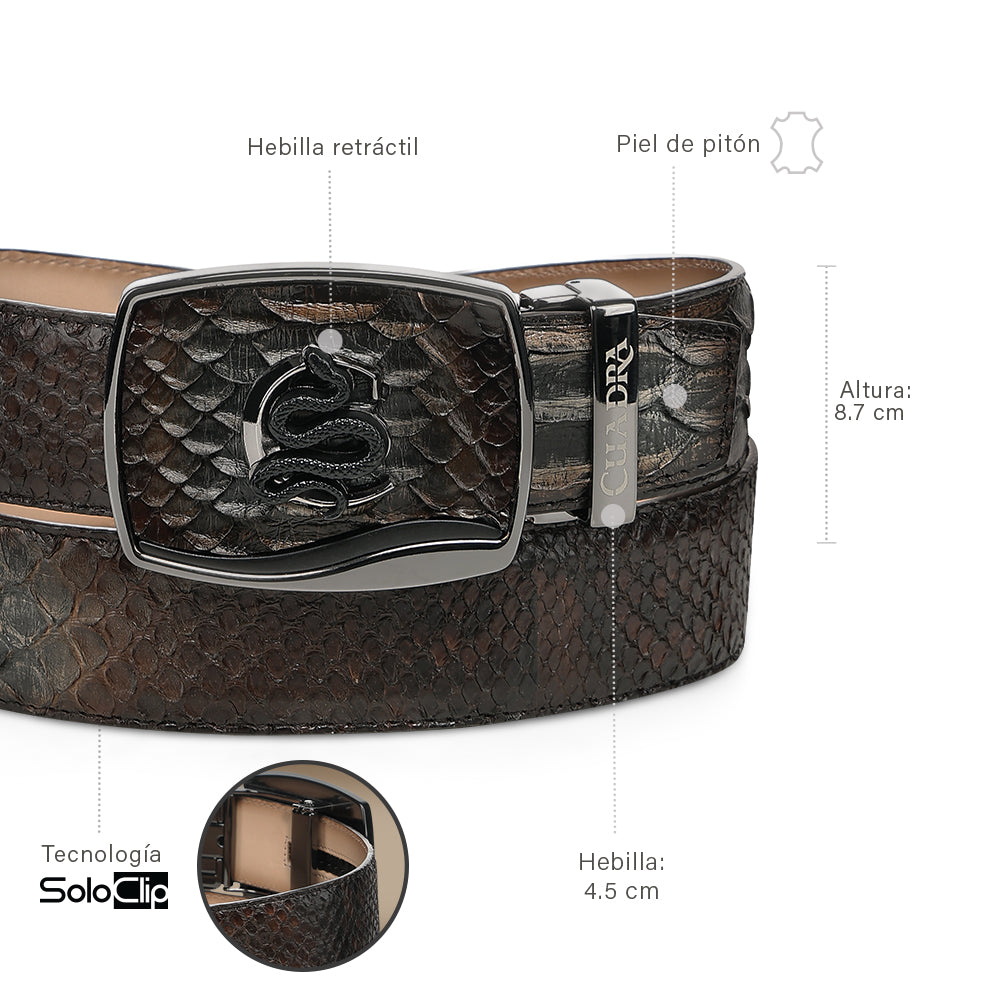 Cuadra Brown Python Woven Belt BC498