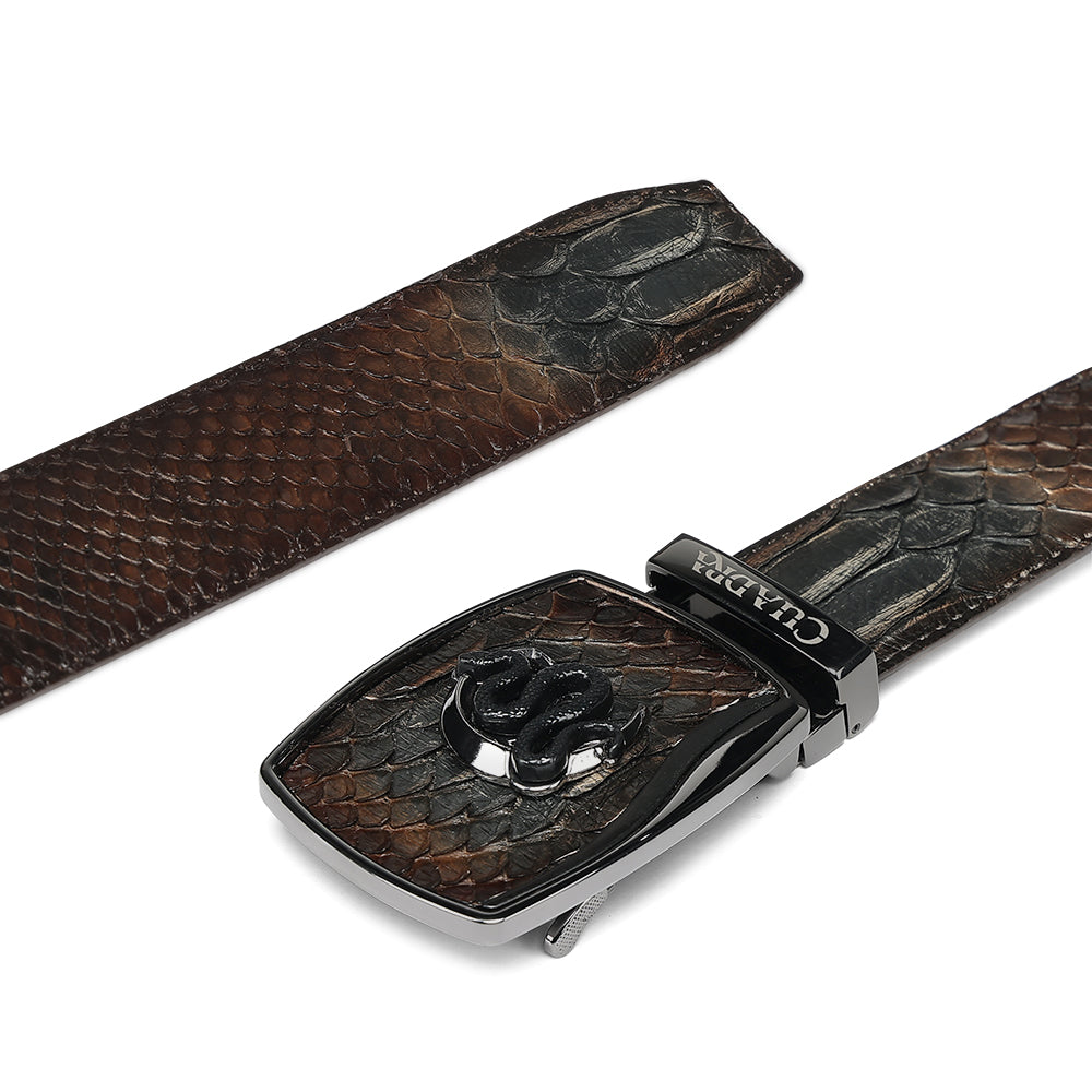Cuadra Brown Python Woven Belt BC498