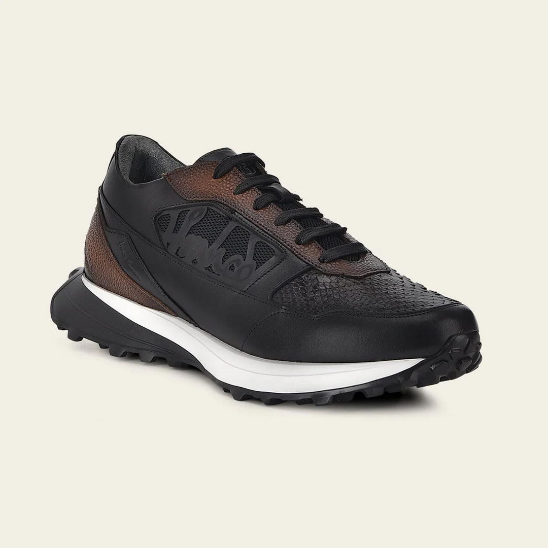 GREY PYTHON BLACK CALF