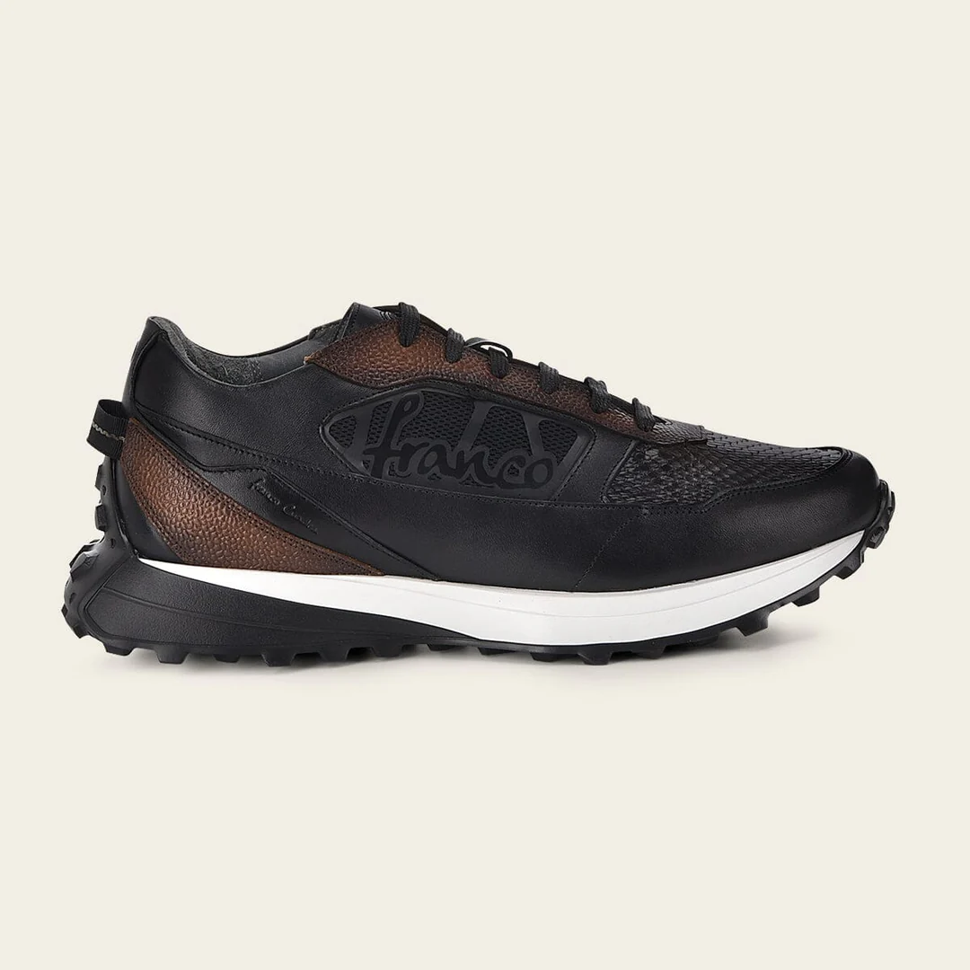 GREY PYTHON BLACK CALF