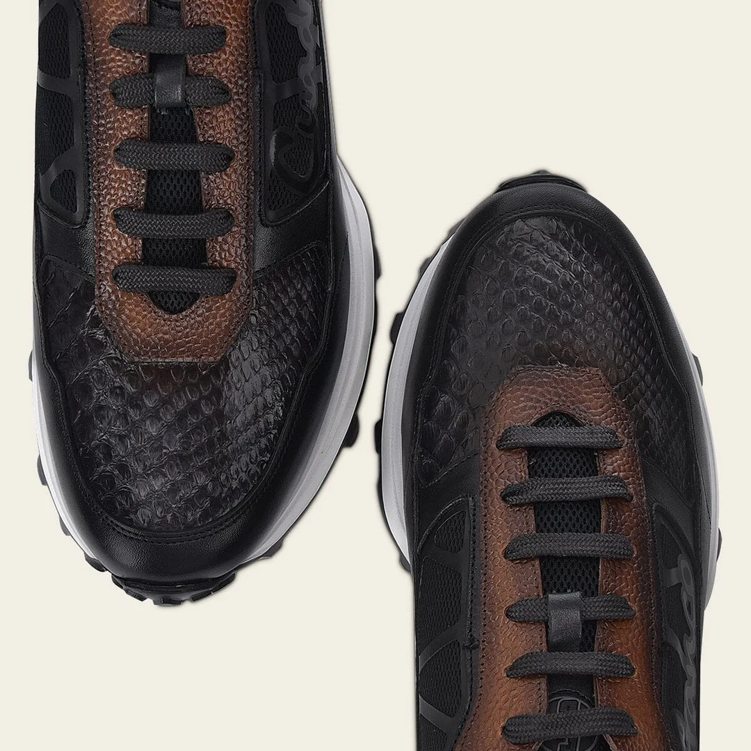 GREY PYTHON BLACK CALF