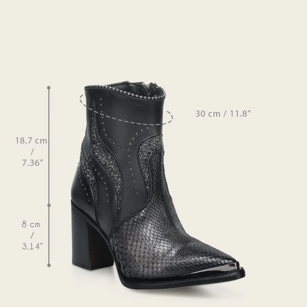 OXFORD PYTHON ZIPPER & STUDS POINTED TOE