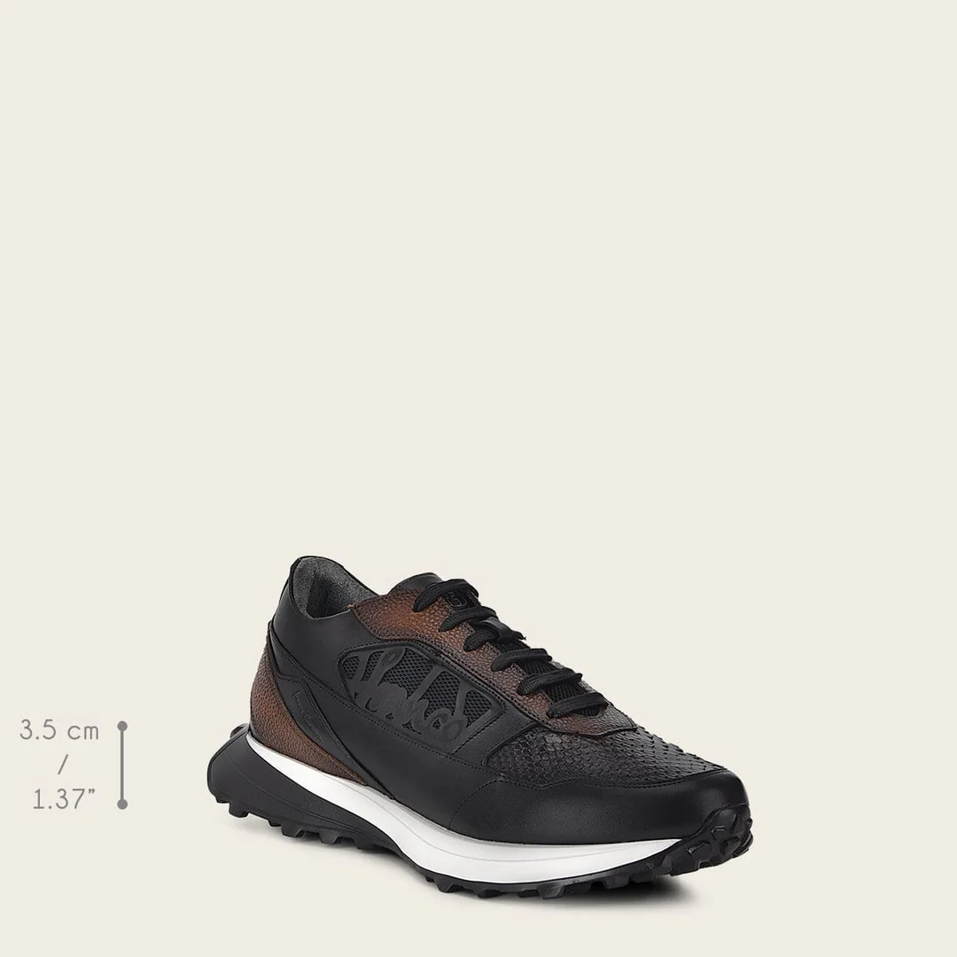 GREY PYTHON BLACK CALF
