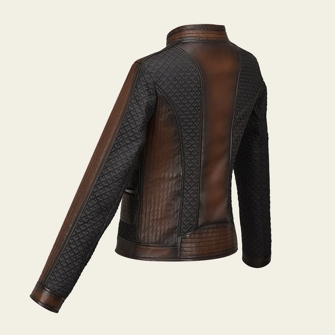 CORDERO VIC FLOR CA LD BROWN ZIPPER JACKET