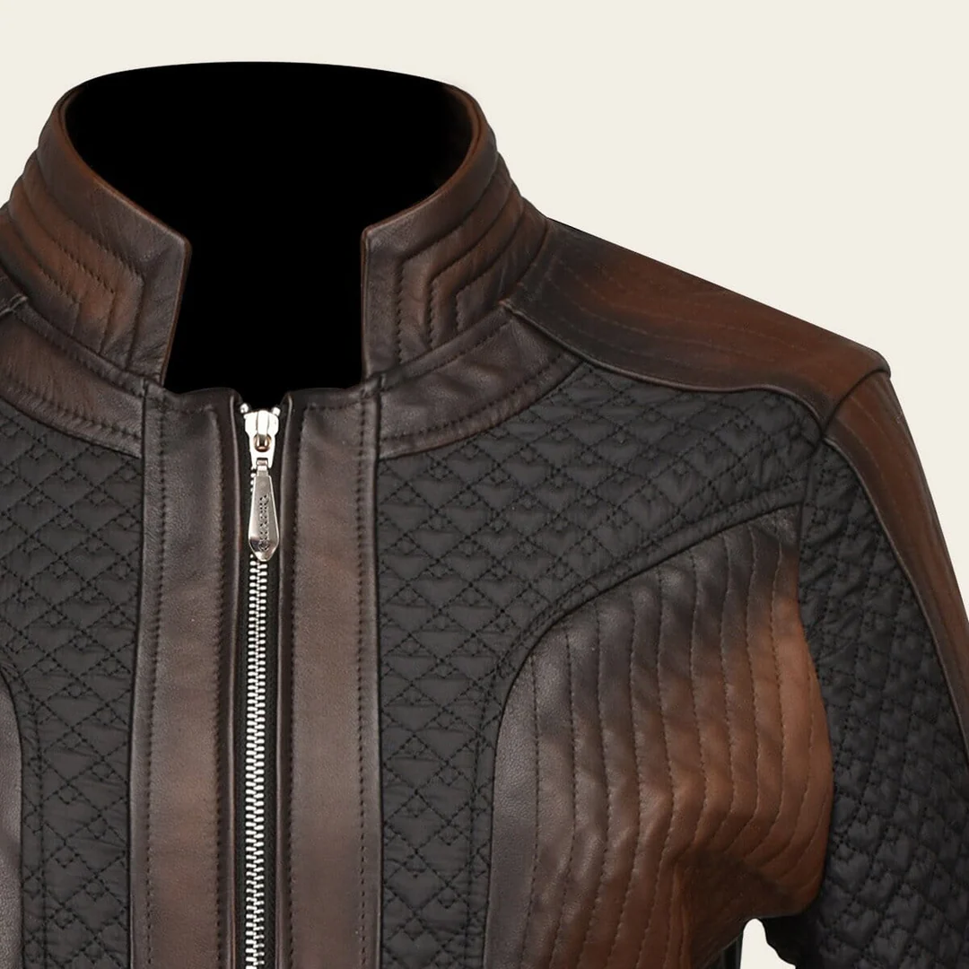 CORDERO VIC FLOR CA LD BROWN ZIPPER JACKET