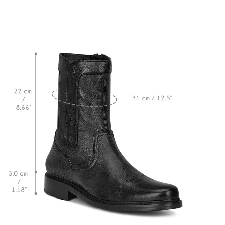 Black Deer Zipper Round Toe