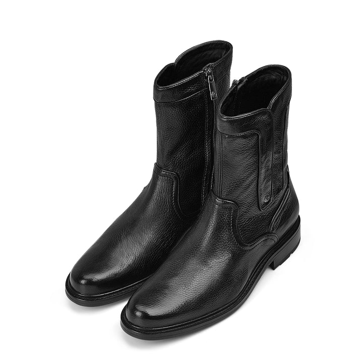 Black Deer Zipper Round Toe