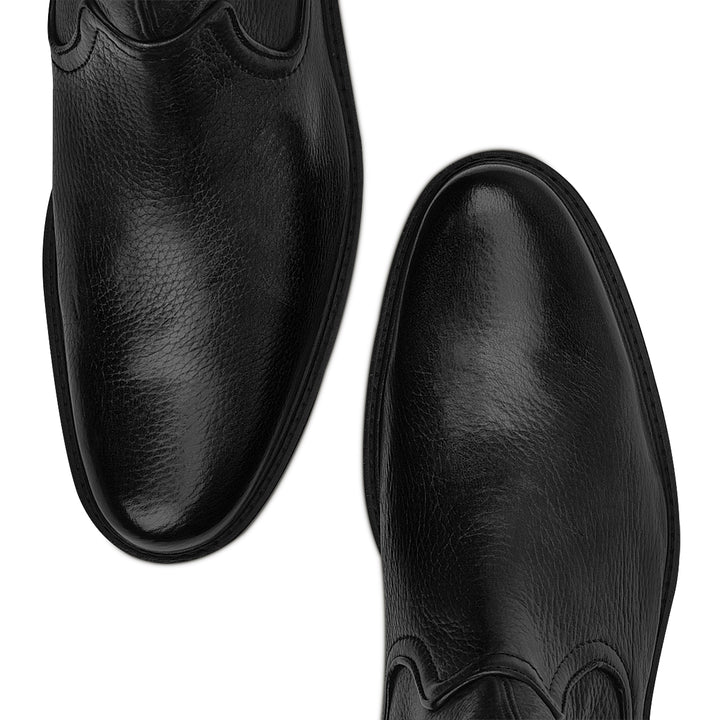 Black Deer Zipper Round Toe