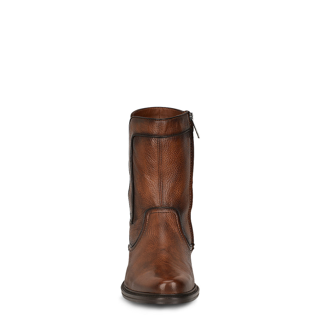 Almond Deer Zipper Round Toe