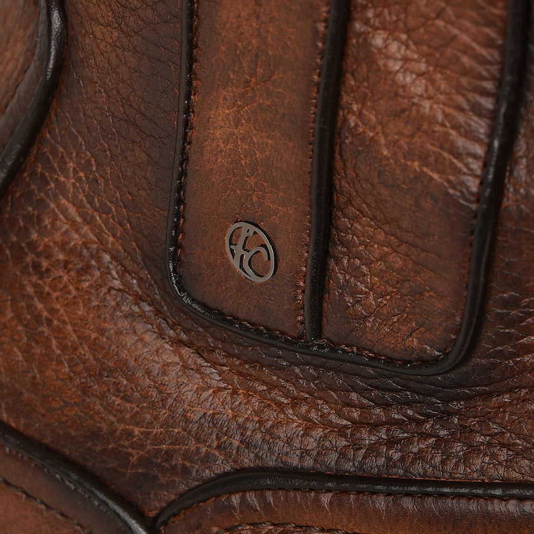 Almond Deer Zipper Round Toe