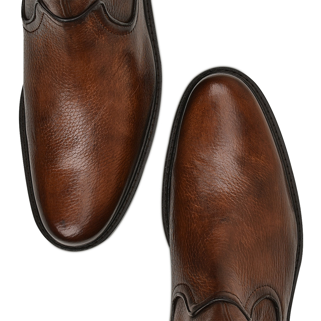 Almond Deer Zipper Round Toe