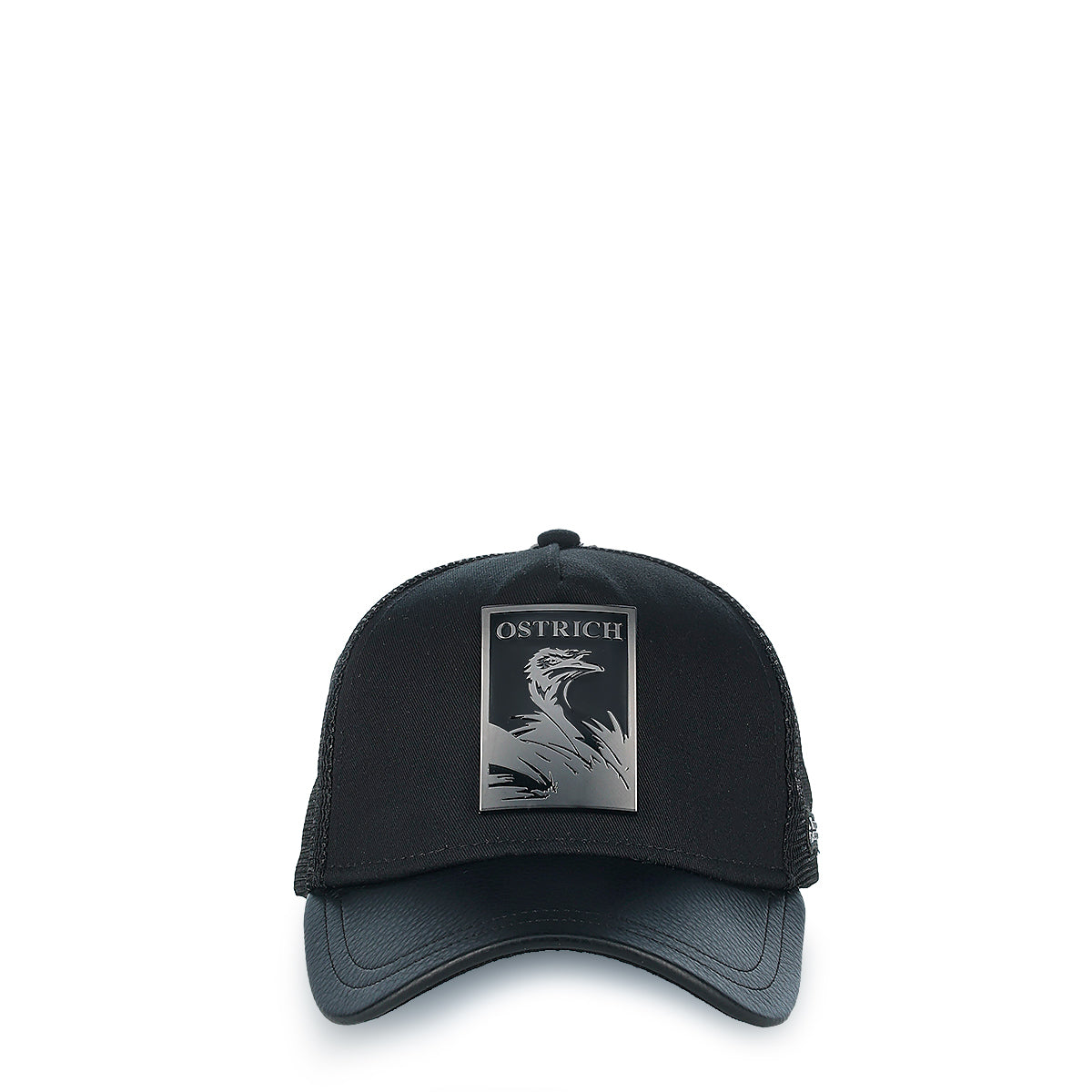 Cuadra Black Ostrich Cap CC116