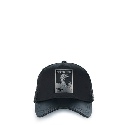 Cuadra Black Ostrich Cap CC116