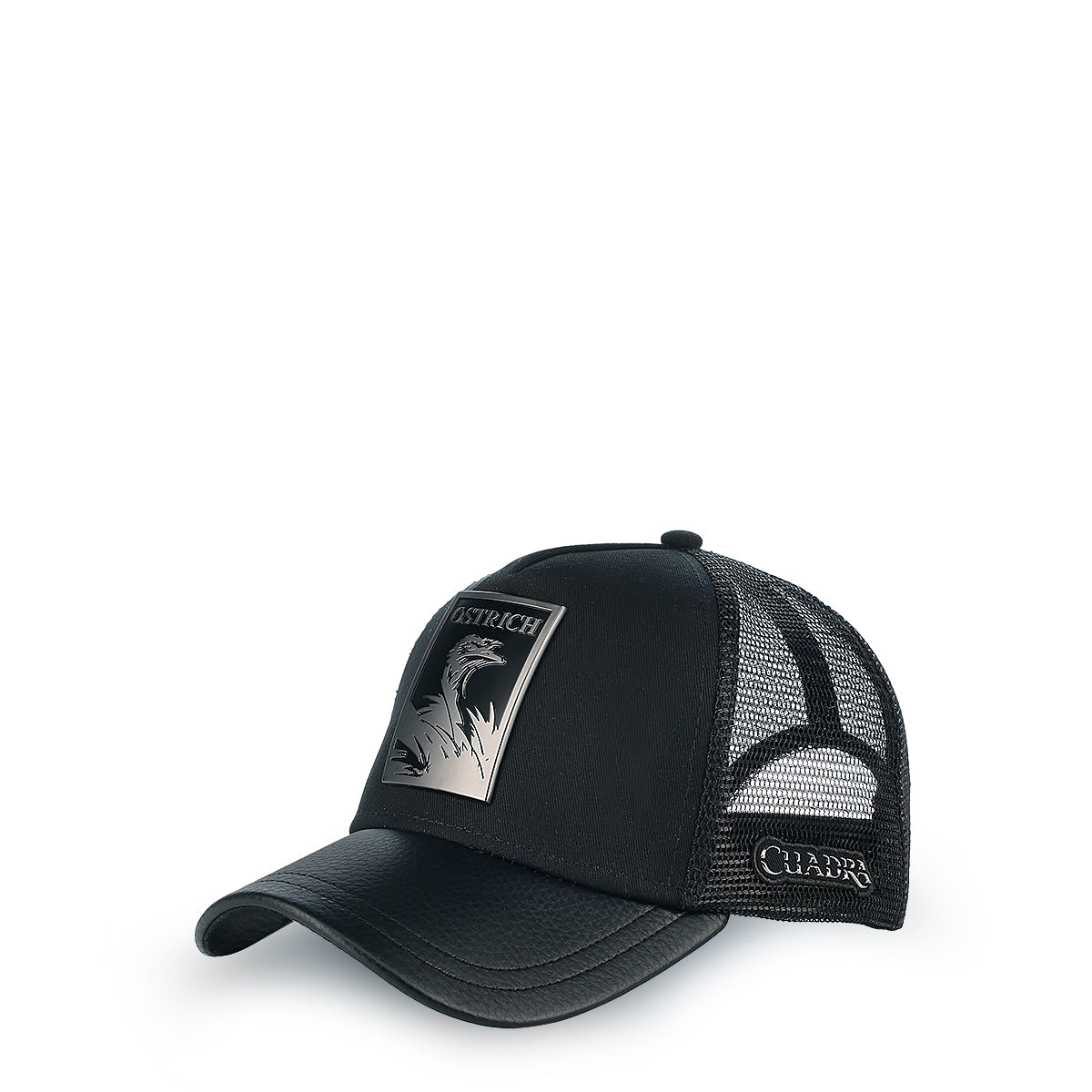 Cuadra Black Ostrich Cap CC116
