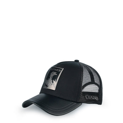 Cuadra Black Ostrich Cap CC116