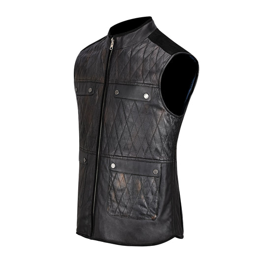 Cuadra Black Natural Embroidery Vest JC169