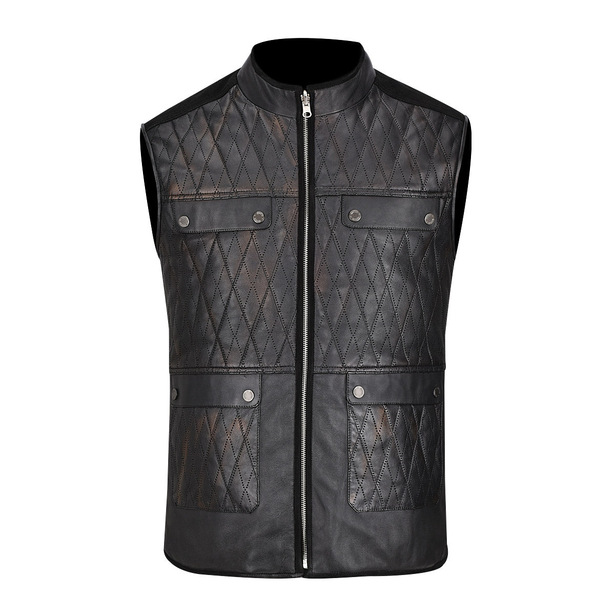 Cuadra Black Natural Embroidery Vest JC169