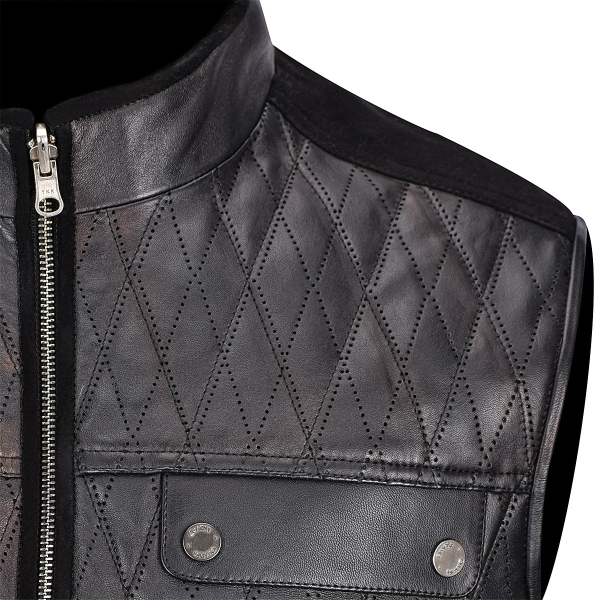Cuadra Black Natural Embroidery Vest JC169