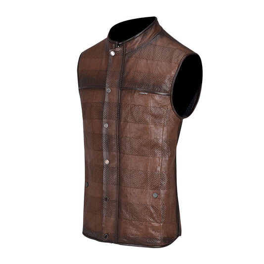 Brown Europe Aged ZIpper Vest