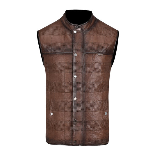 Brown Europe Aged ZIpper Vest