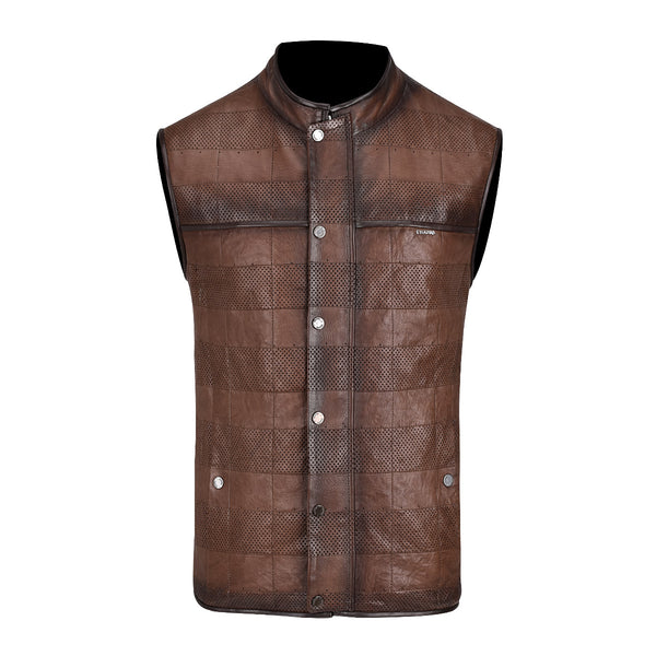 Brown Europe Aged ZIpper Vest