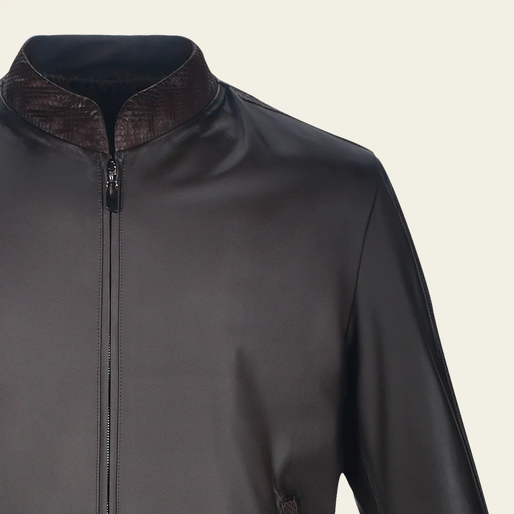 CHOCOLATE PYTHON ZIPPER JACKET JC269