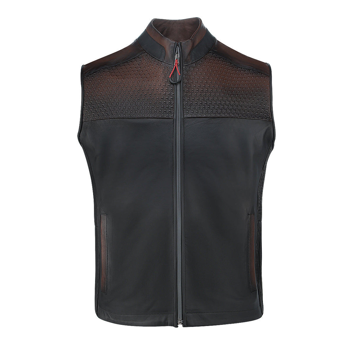 Cuadra Brown Zipper Vest JC333