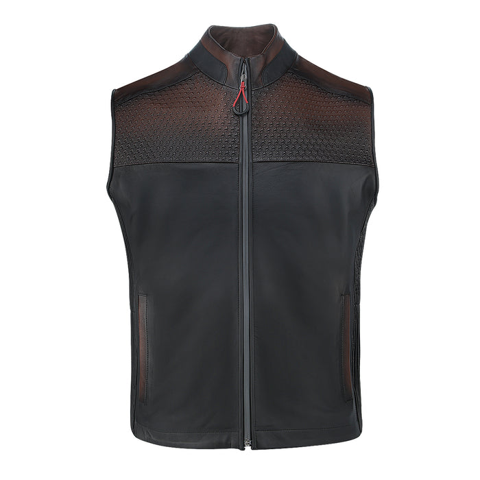 Cuadra Brown Zipper Vest JC333