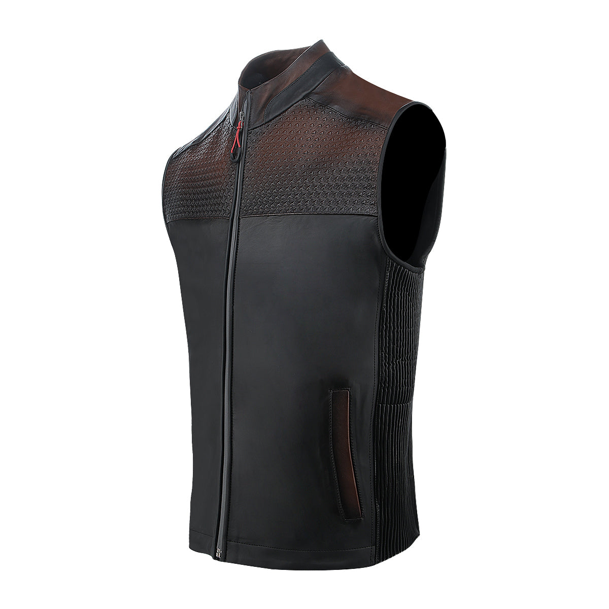 Cuadra Brown Zipper Vest JC333