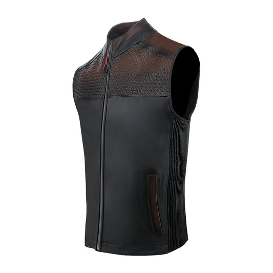 Cuadra Brown Zipper Vest JC333