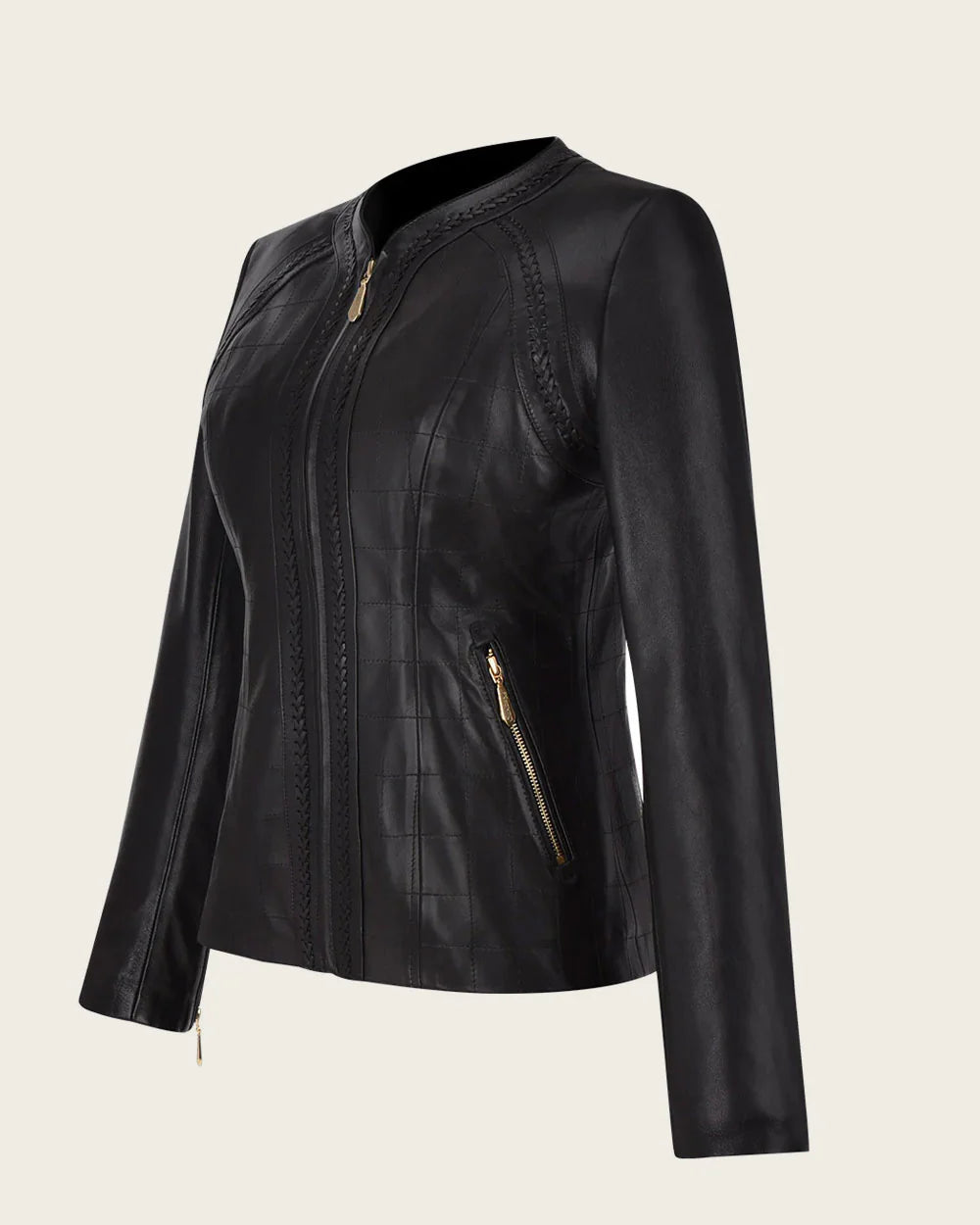 BLACK WOVEN LAMB JACKET