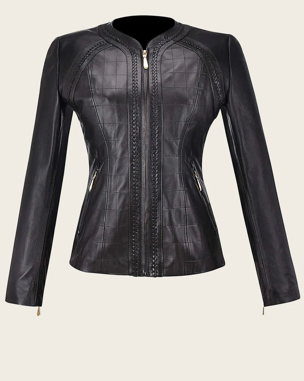 BLACK WOVEN LAMB JACKET