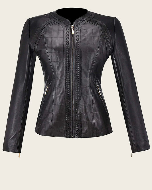 BLACK WOVEN LAMB JACKET
