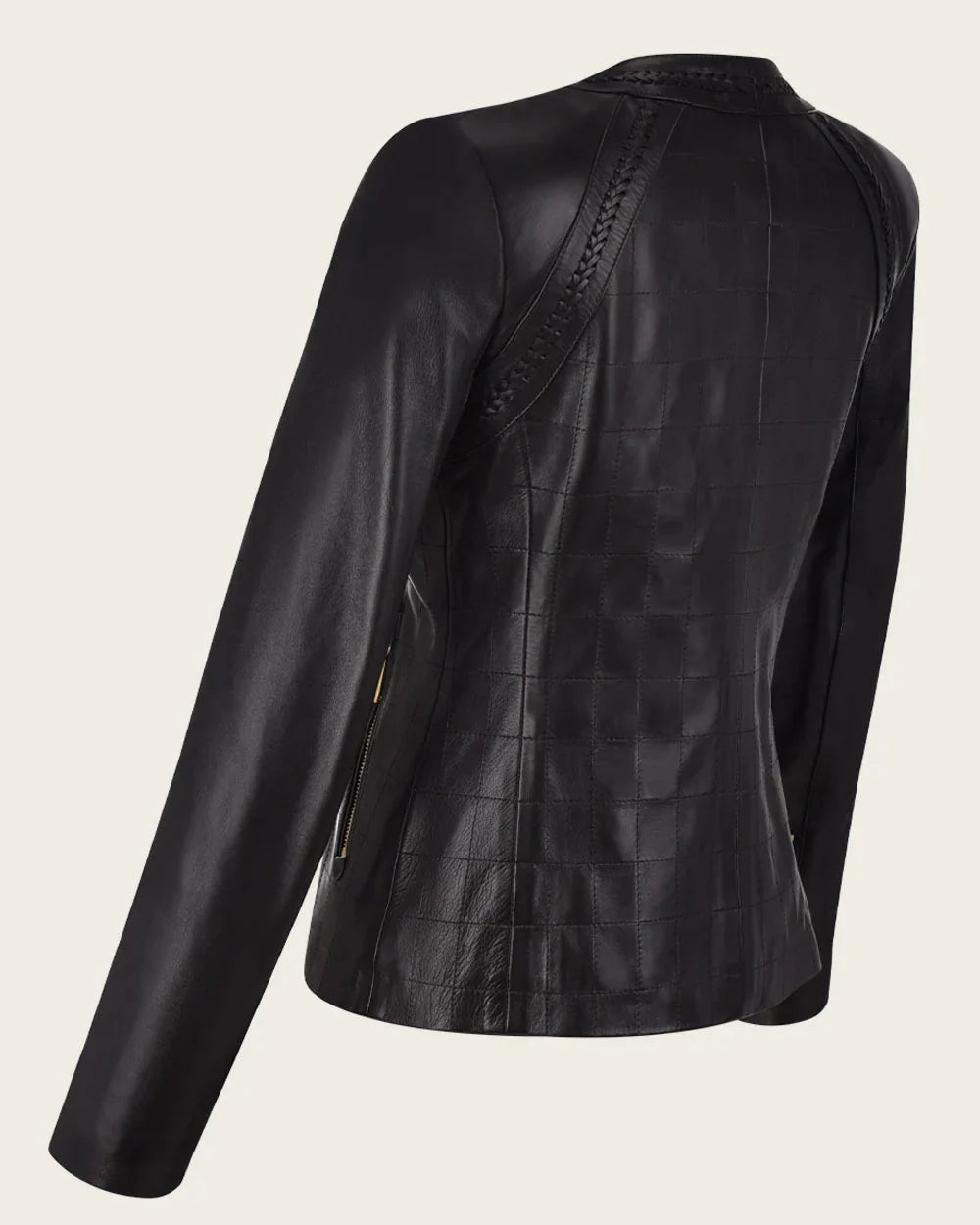 BLACK WOVEN LAMB JACKET